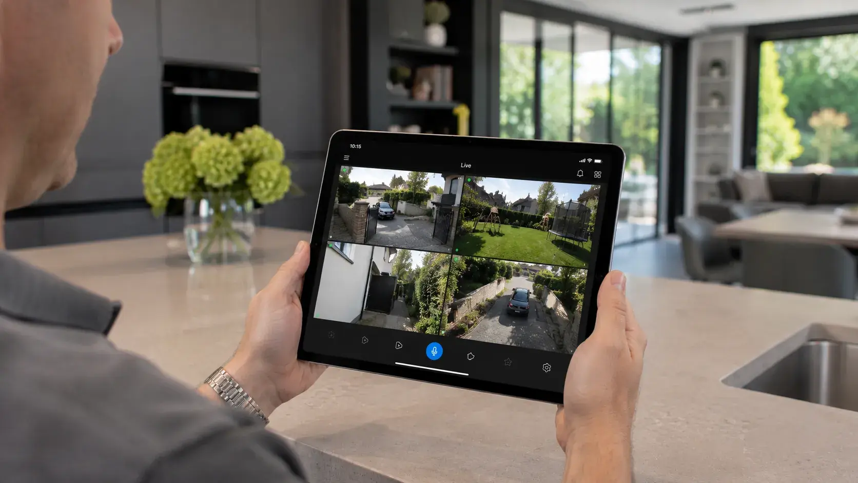 Integrated smart home security system dashboard on a phone