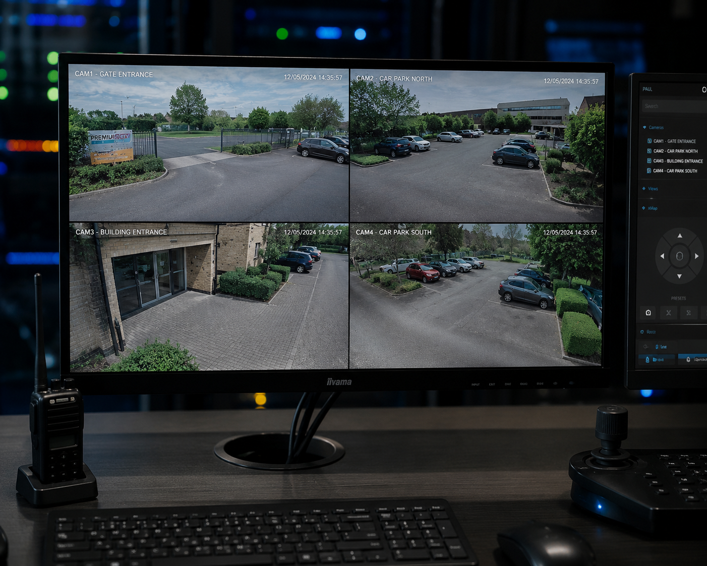 Live CCTV monitoring setup