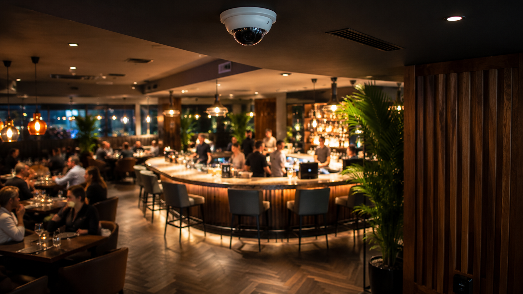 Restaurant bar dome camera